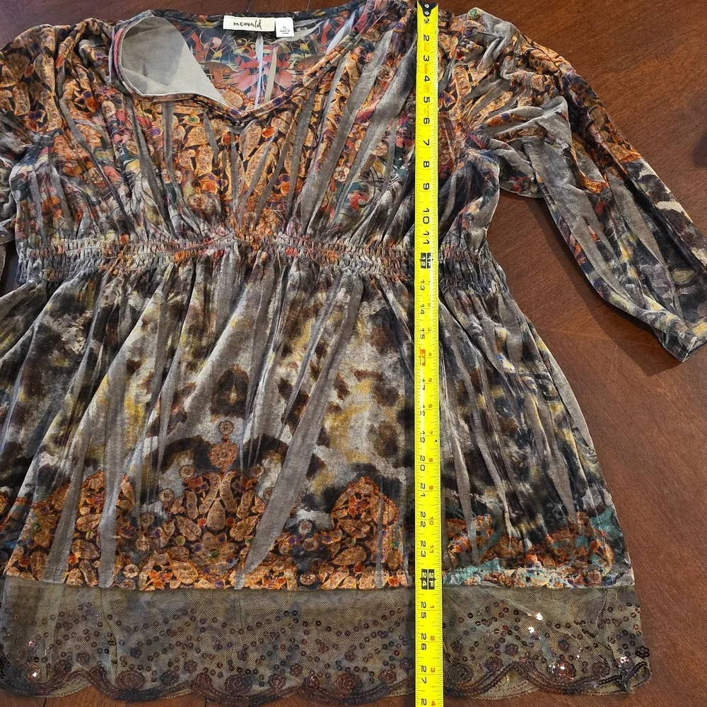 (J57) ONE WORLD Multicolor Patterned Women's Blouse Sz XL - Picture 5 of 8